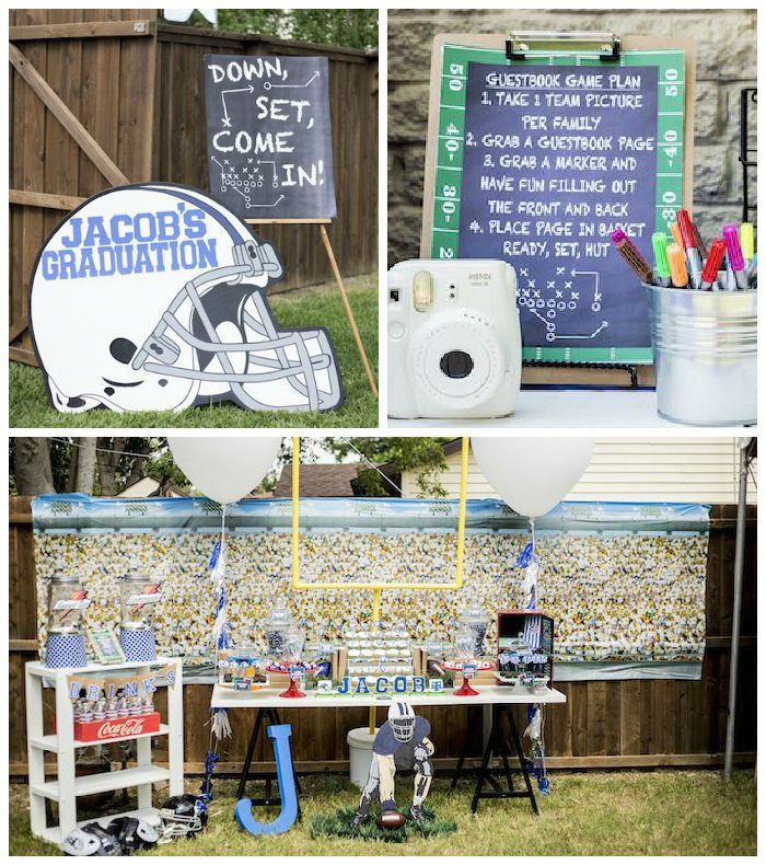 High School Graduation Party Ideas For Guys
 Football Graduation Party via Kara s Party Ideas