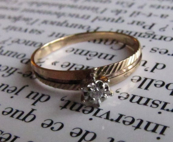 Hipster Wedding Rings
 Antique Solitaire Diamond Engagement Ring Hipster Mid by