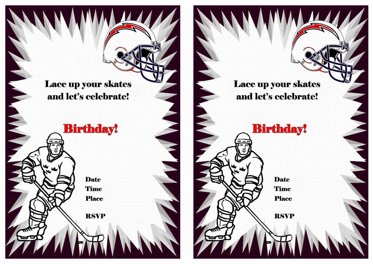 Hockey Birthday Invitations
 Hockey Birthday Invitations