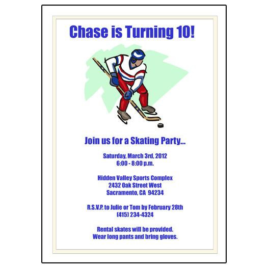 Hockey Birthday Invitations
 Hockey Birthday Party Invitations for Kids