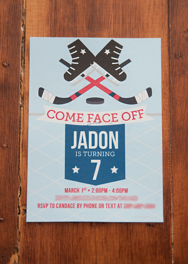 Hockey Birthday Invitations
 Slapshot Hockey Birthday Party Hostess with the Mostess