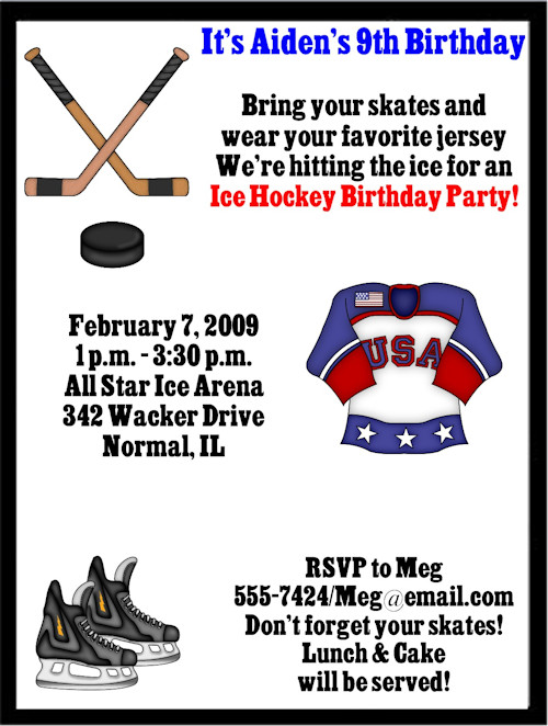 Hockey Birthday Invitations
 Hockey Birthday Invitations Ideas – Bagvania FREE