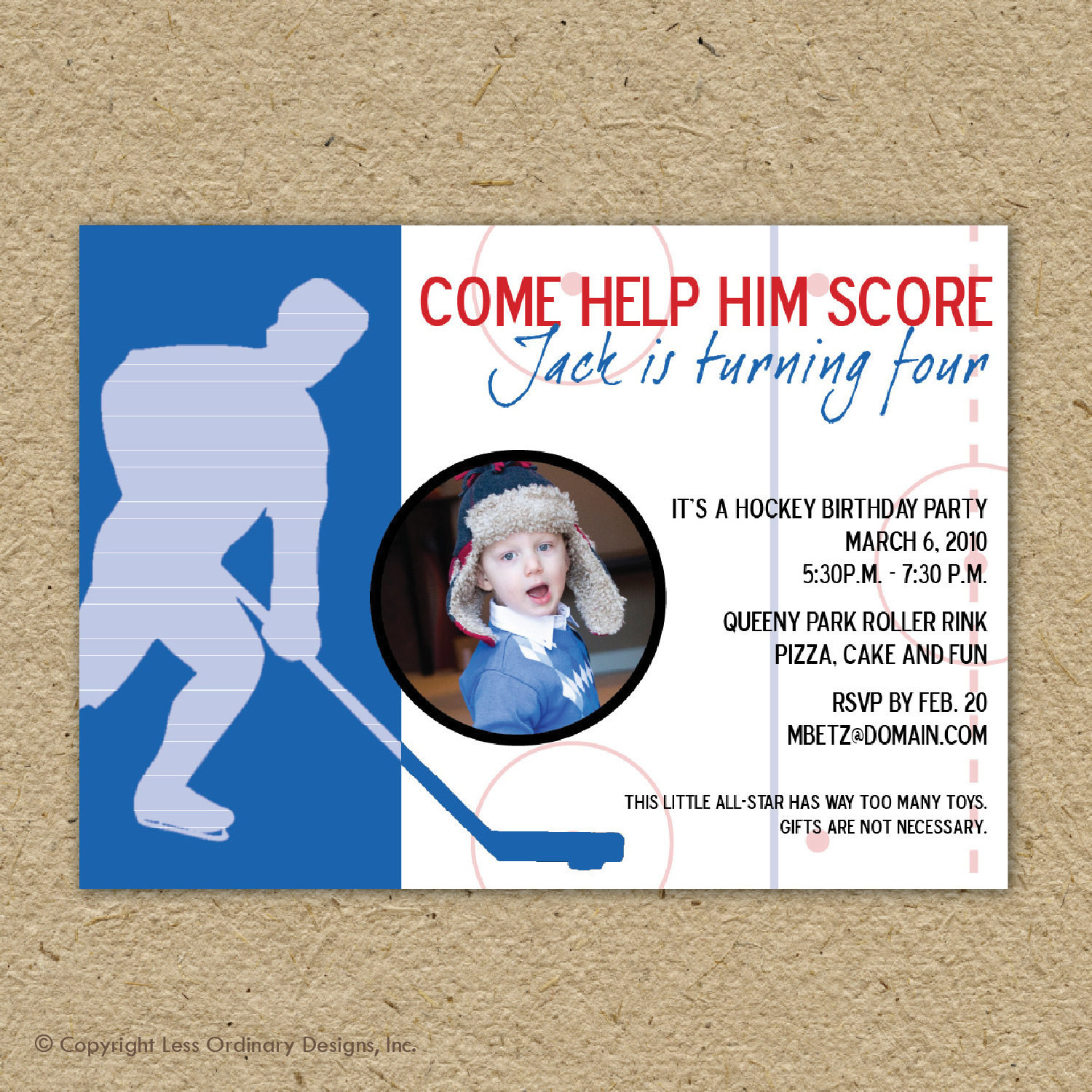 Hockey Birthday Invitations
 HOCKEY birthday party invitation photo card by