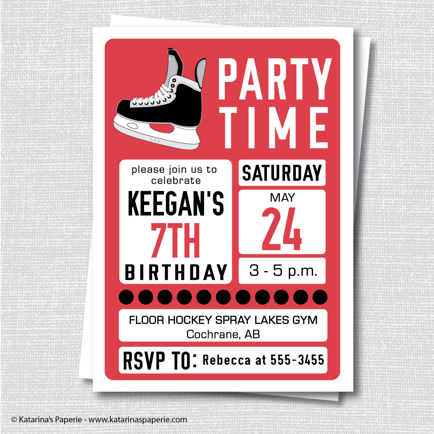 Hockey Birthday Invitations
 Hockey Birthday Invitation Ice Hockey Winter Party Teen