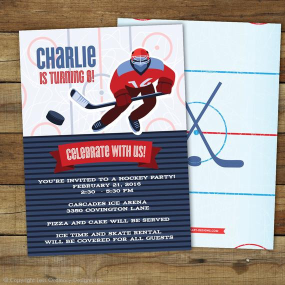 Hockey Birthday Invitations
 Hockey Birthday Party Invitation Hockey Party Invitation