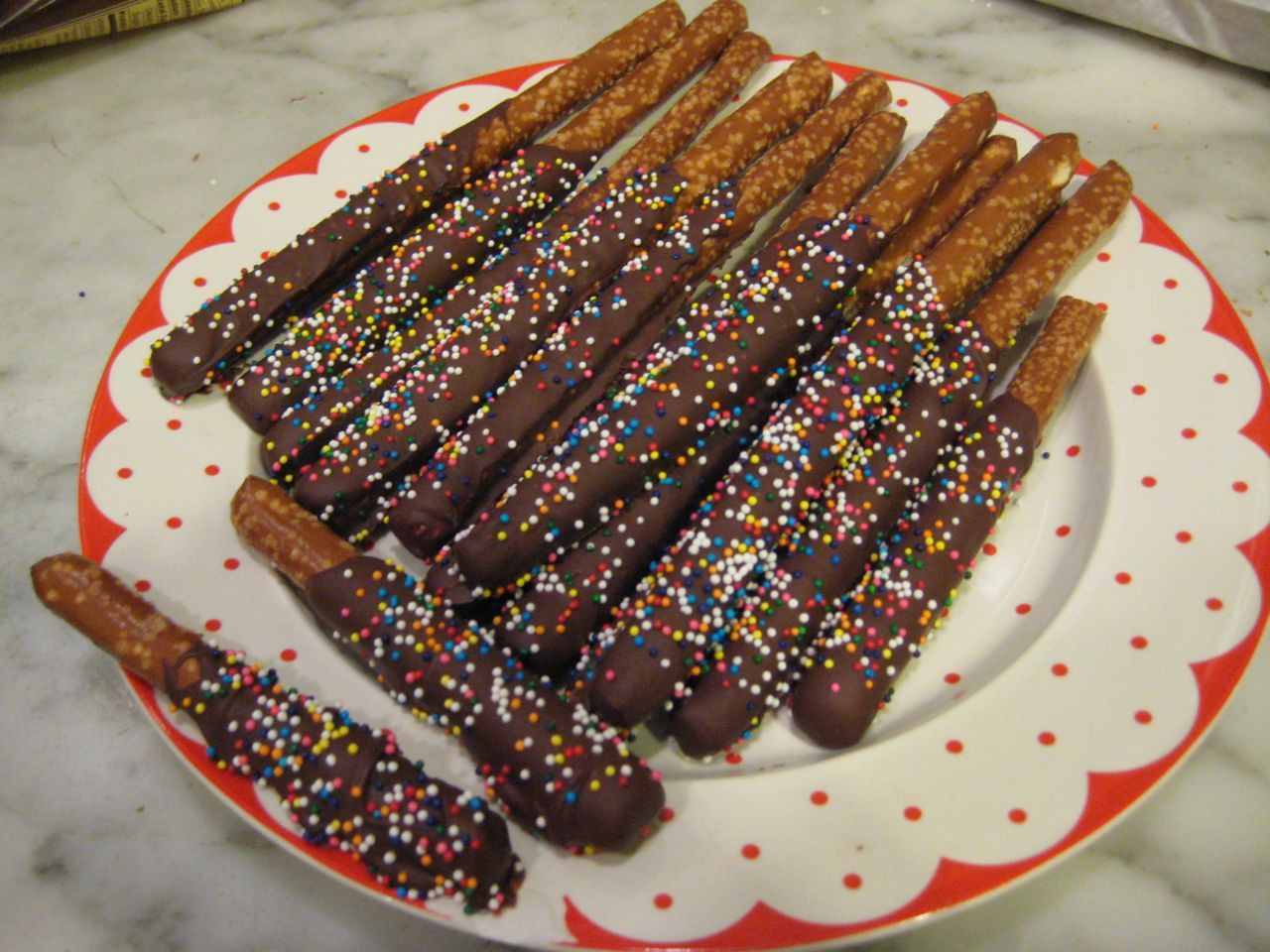 Holiday Chocolate Covered Pretzels
 Holiday Chocolate Covered Pretzel Sticks All