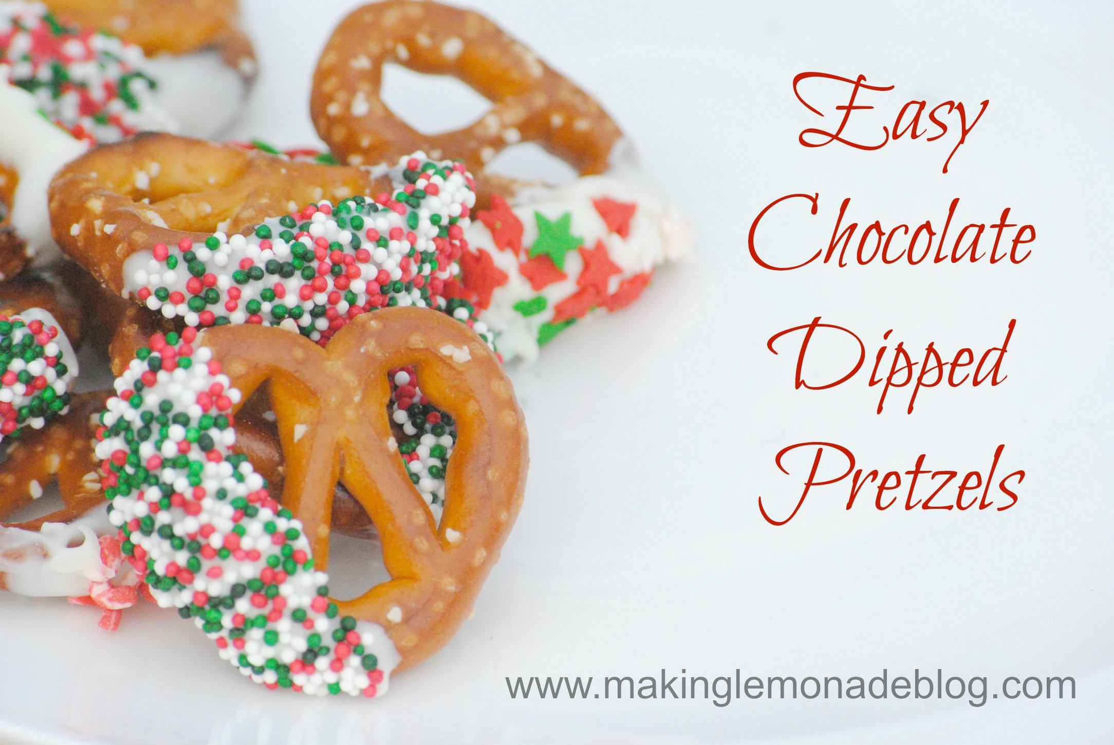 Holiday Chocolate Covered Pretzels
 Chocolate Dipped Pretzel Recipe DIY Holiday Gift