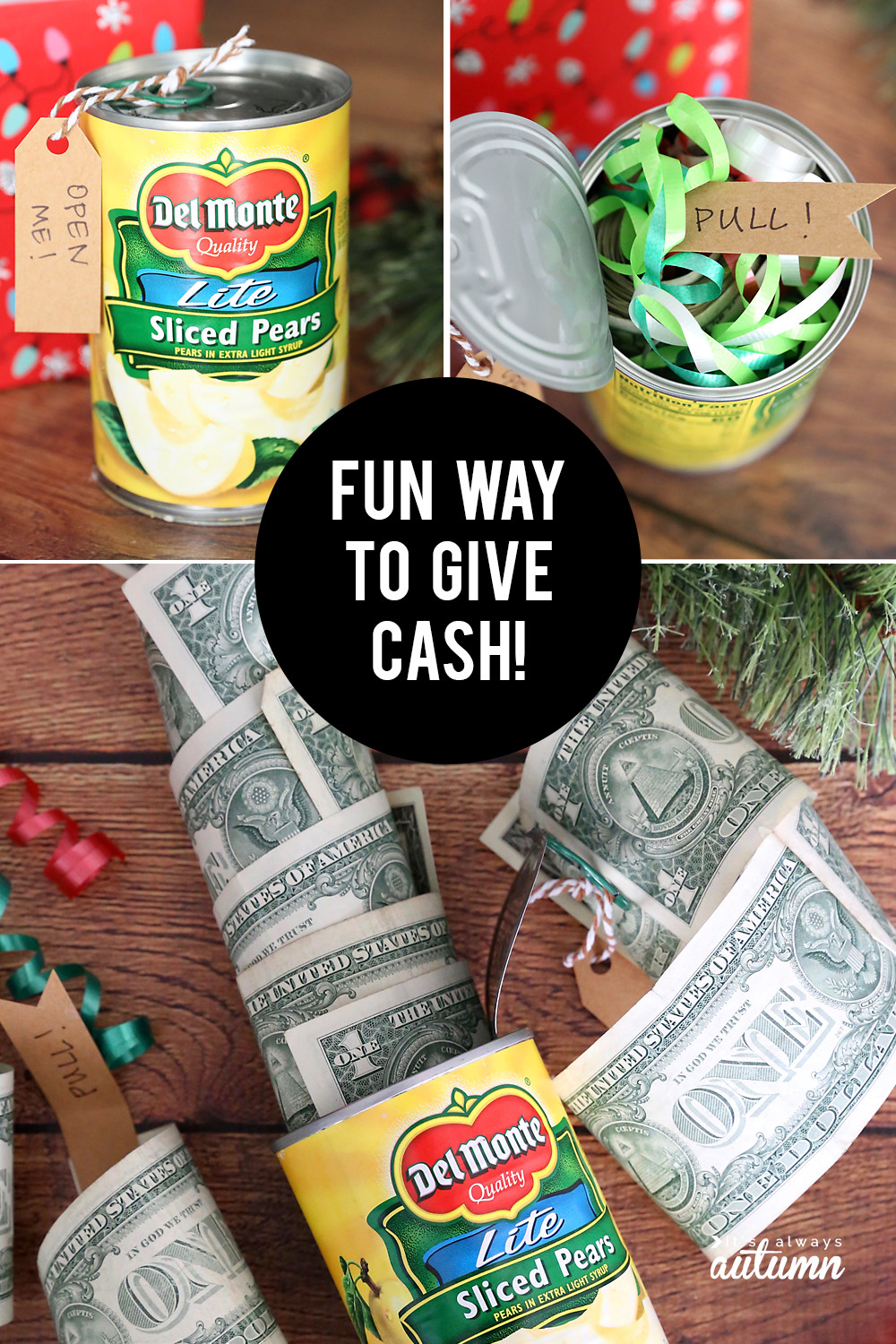 Holiday Gift Giving Ideas
 Funny Christmas money t idea Cash in a can It s