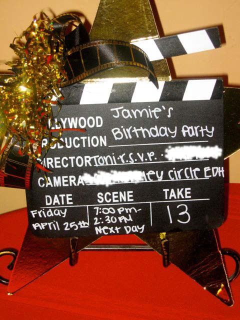 Hollywood Birthday Party Invitations
 Hollywood Clapboard Birthday Invitation Design Dazzle