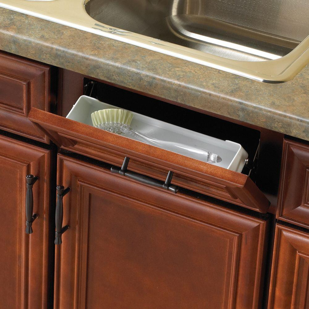 Home Depot Kitchen Cabinet Organizer
 Real Solutions for Real Life 11 in White Sink Front Tray