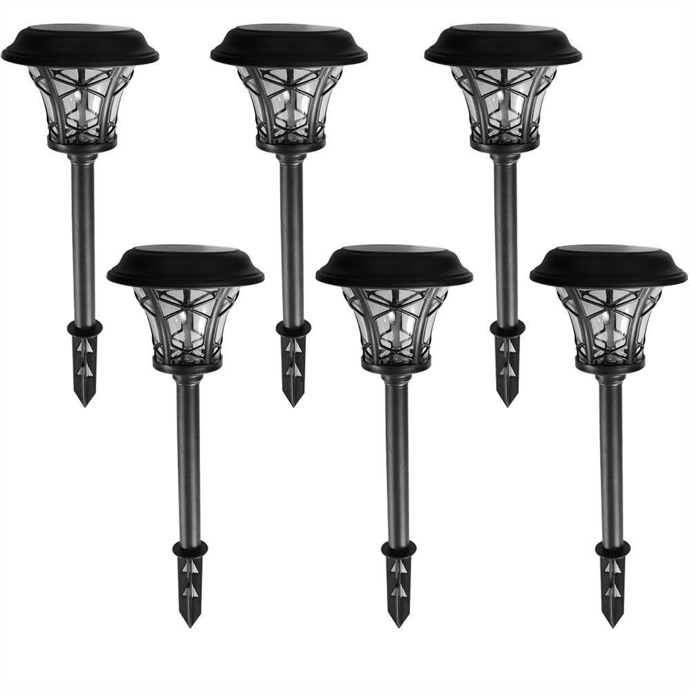 Home Depot Landscape Lighting
 Hampton Bay Solar Powered Integrated LED Black Landscape