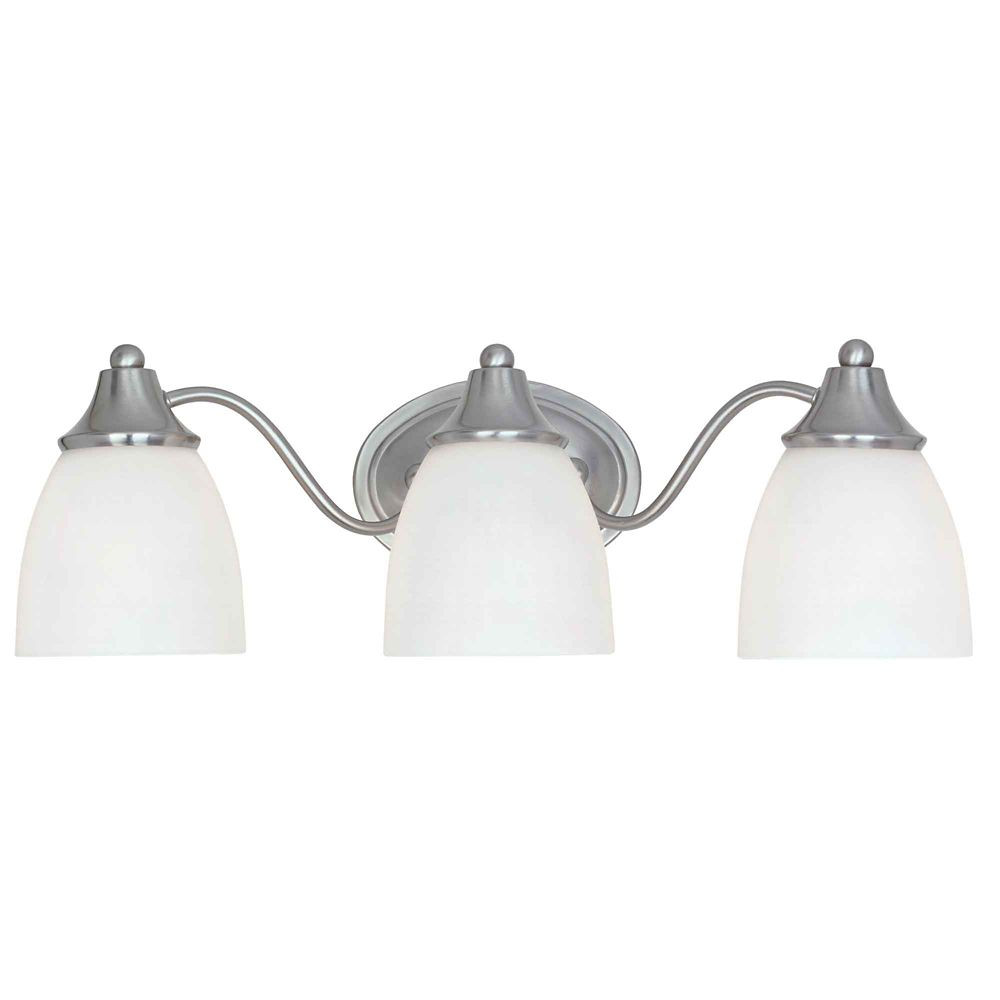 Home Depot Light Fixtures Bathroom
 mercial Electric 3 Light Brushed Nickel Bath Bar