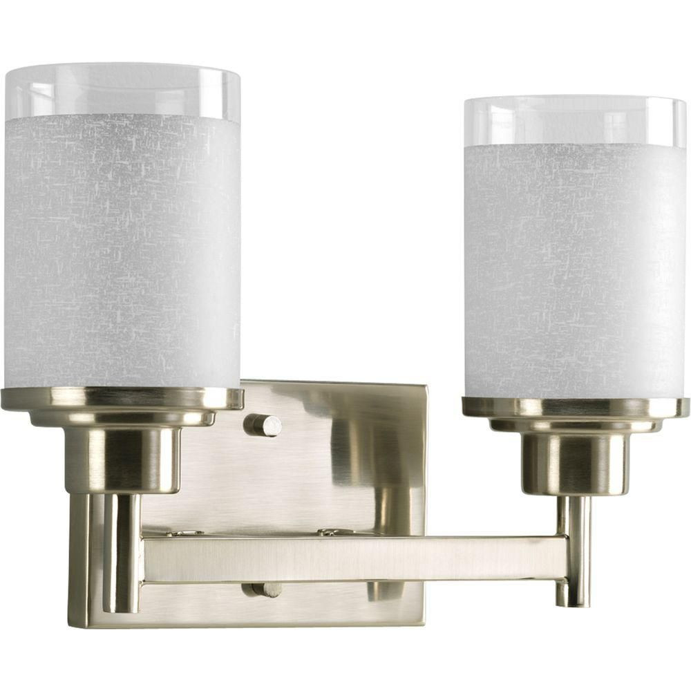 Home Depot Light Fixtures Bathroom
 Progress Lighting Alexa Collection Brushed Nickel 2 light