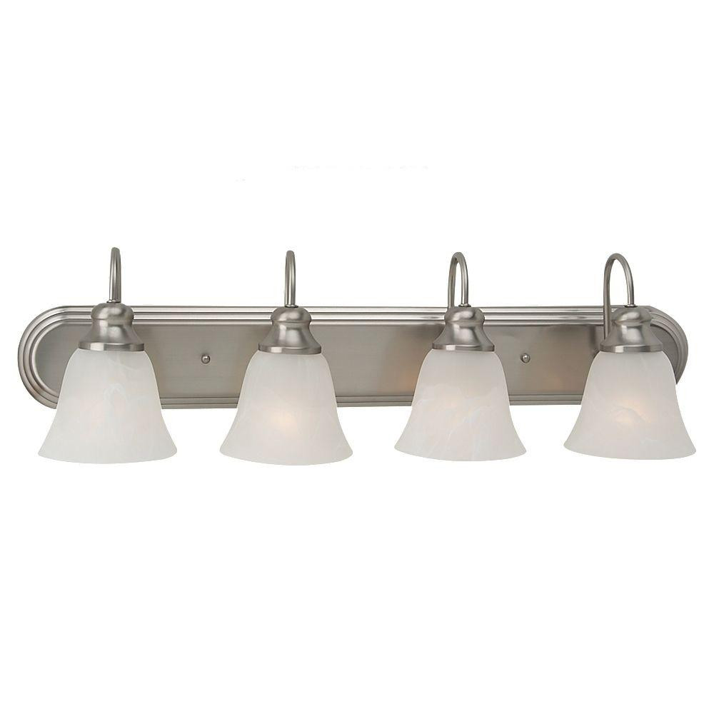 Home Depot Light Fixtures Bathroom
 Sea Gull Lighting Windgate 4 Light Brushed Nickel Vanity