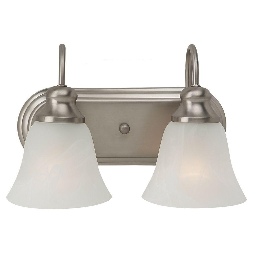 Home Depot Light Fixtures Bathroom
 Sea Gull Lighting Windgate 2 Light Brushed Nickel Vanity