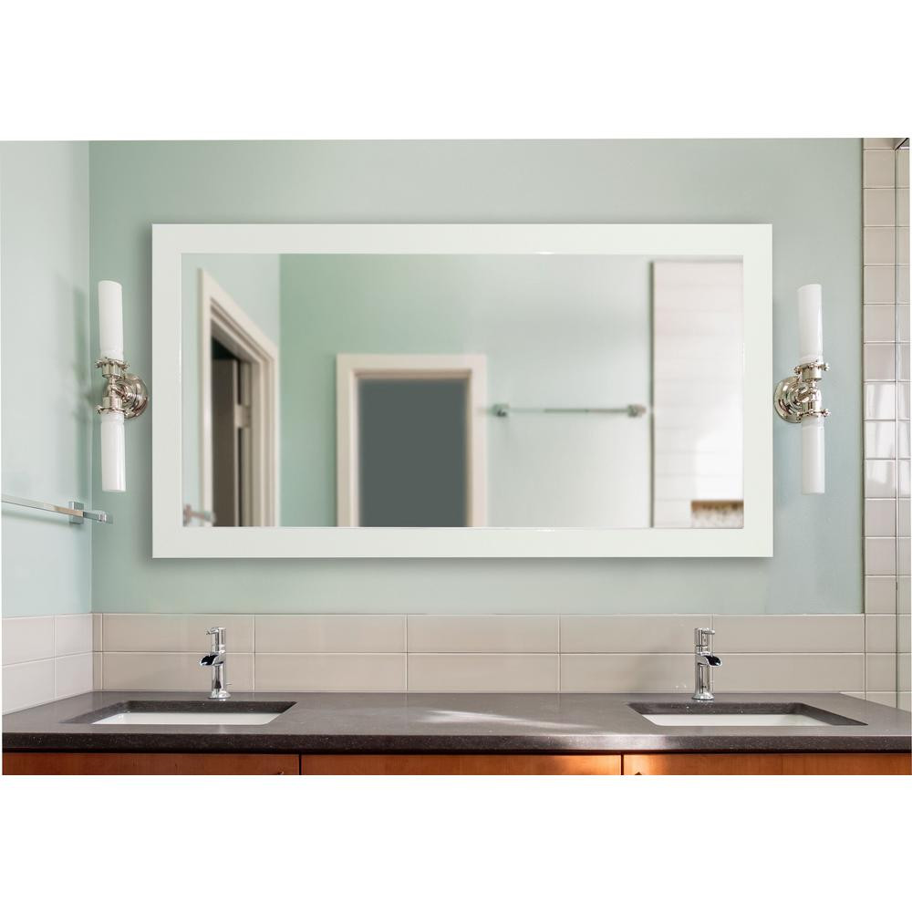 Home Depot Mirrors For Bathroom
 72 in x 39 in Delta White Extra Vanity Mirror