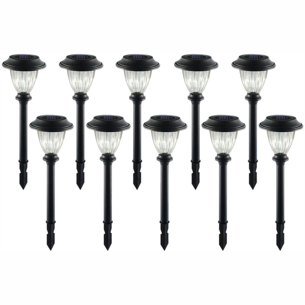 Home Depot Solar Landscape Lights
 Hampton Bay Solar Black Outdoor Integrated LED 5000K