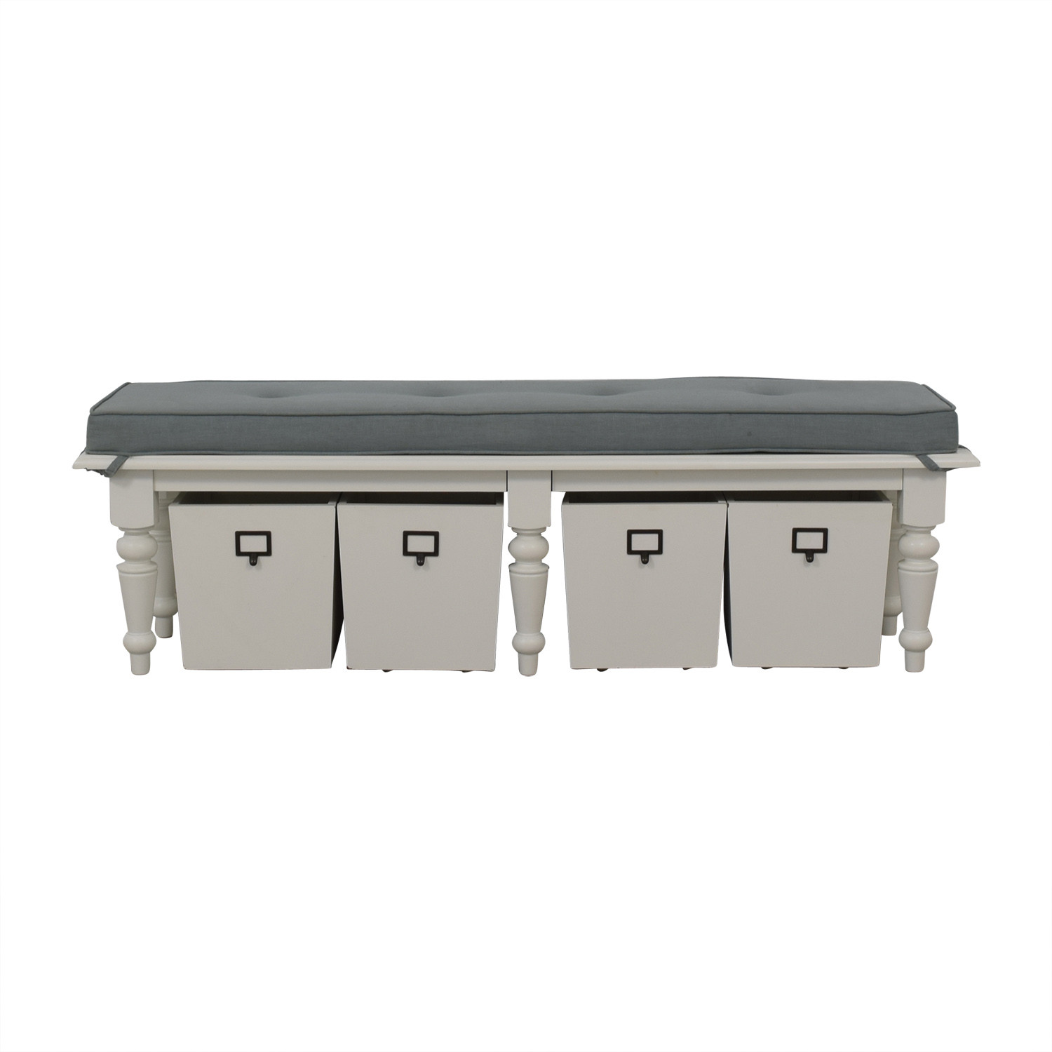 Home Goods Storage Bench
 OFF HomeGoods Home Goods Grey Upholstered and White