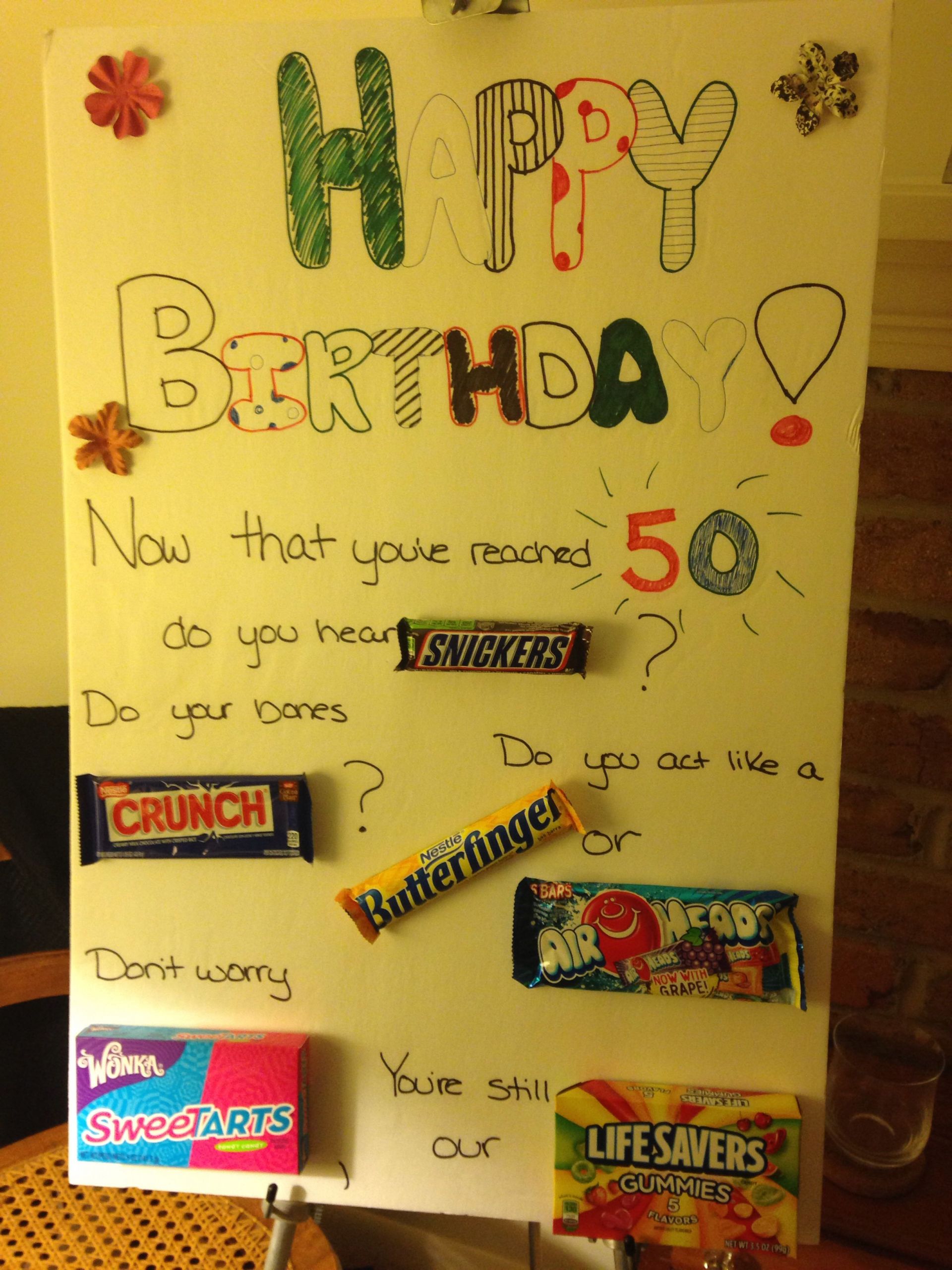 Homemade Birthday Gifts For Mom From Kids
 Homemade poster for mom s 50th birthday party