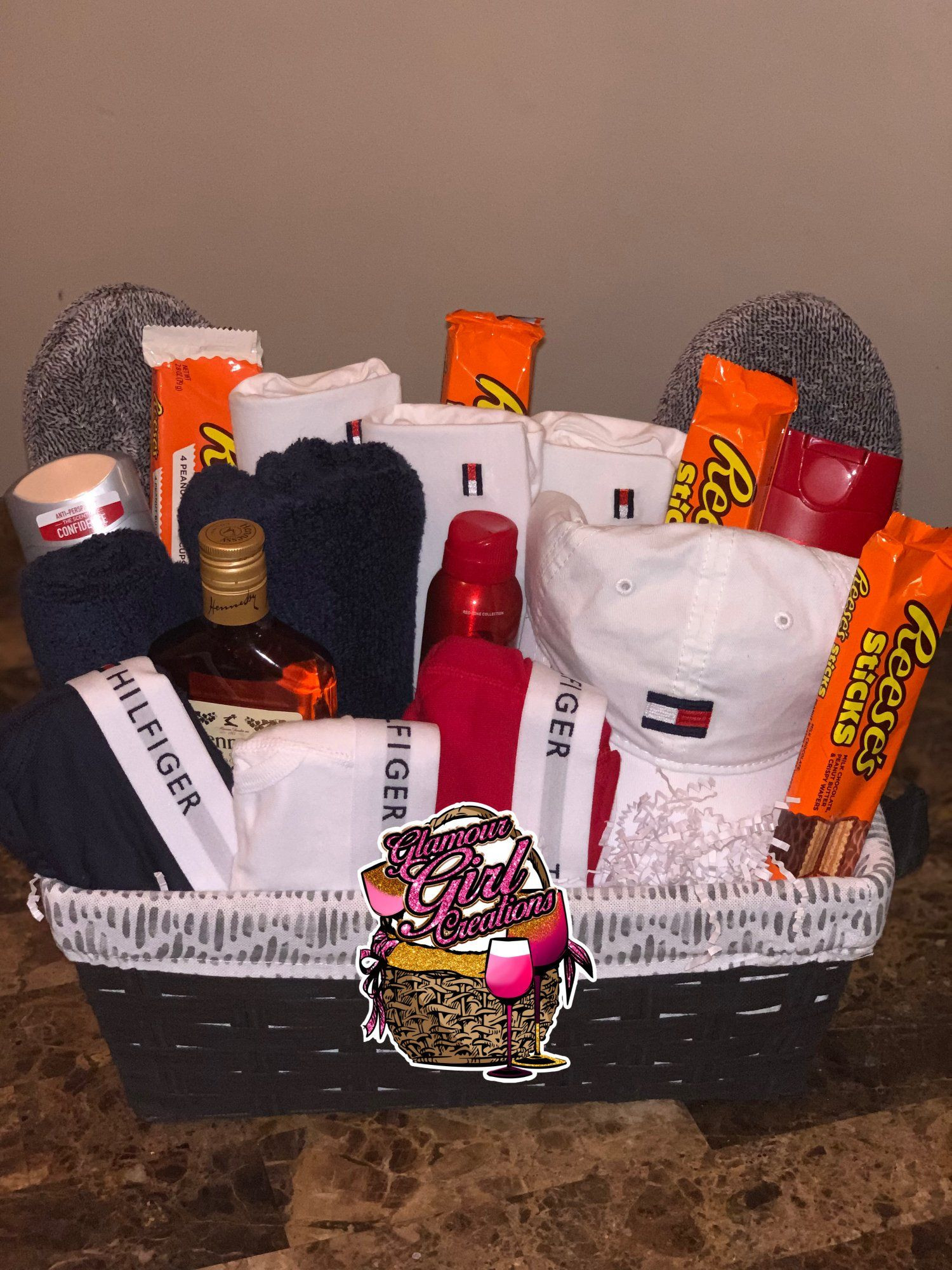 Homemade Gift Basket Ideas For Boyfriend
 Image of Small Tommy Hilfiger basket