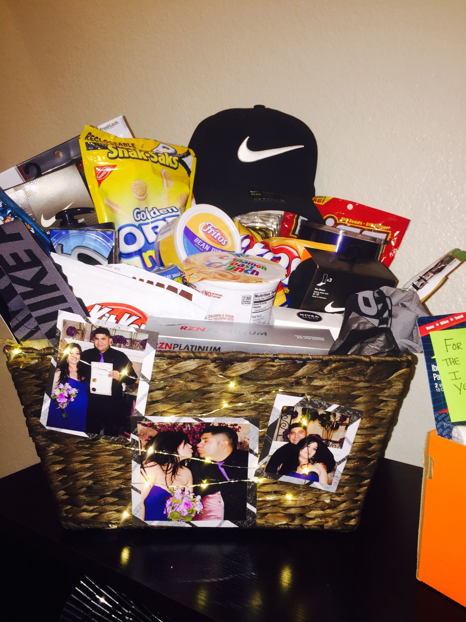 Homemade Gift Basket Ideas For Boyfriend
 Anniversary t basket I put to her for my husband full
