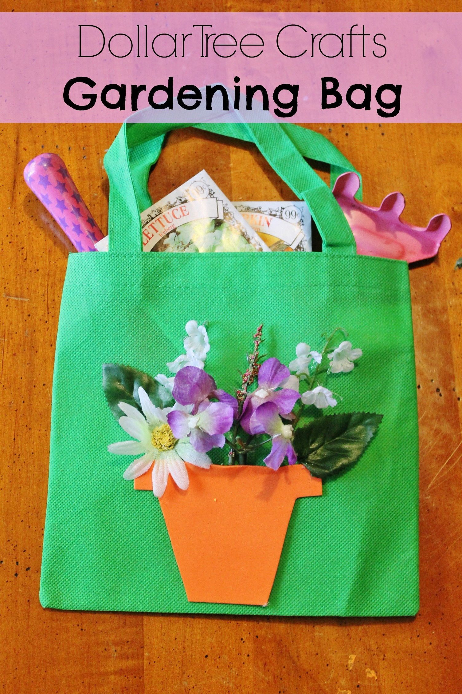 Homemade Projects For Kids
 DIY Gardening Tote Bag Dollar Store Spring Craft for Kids