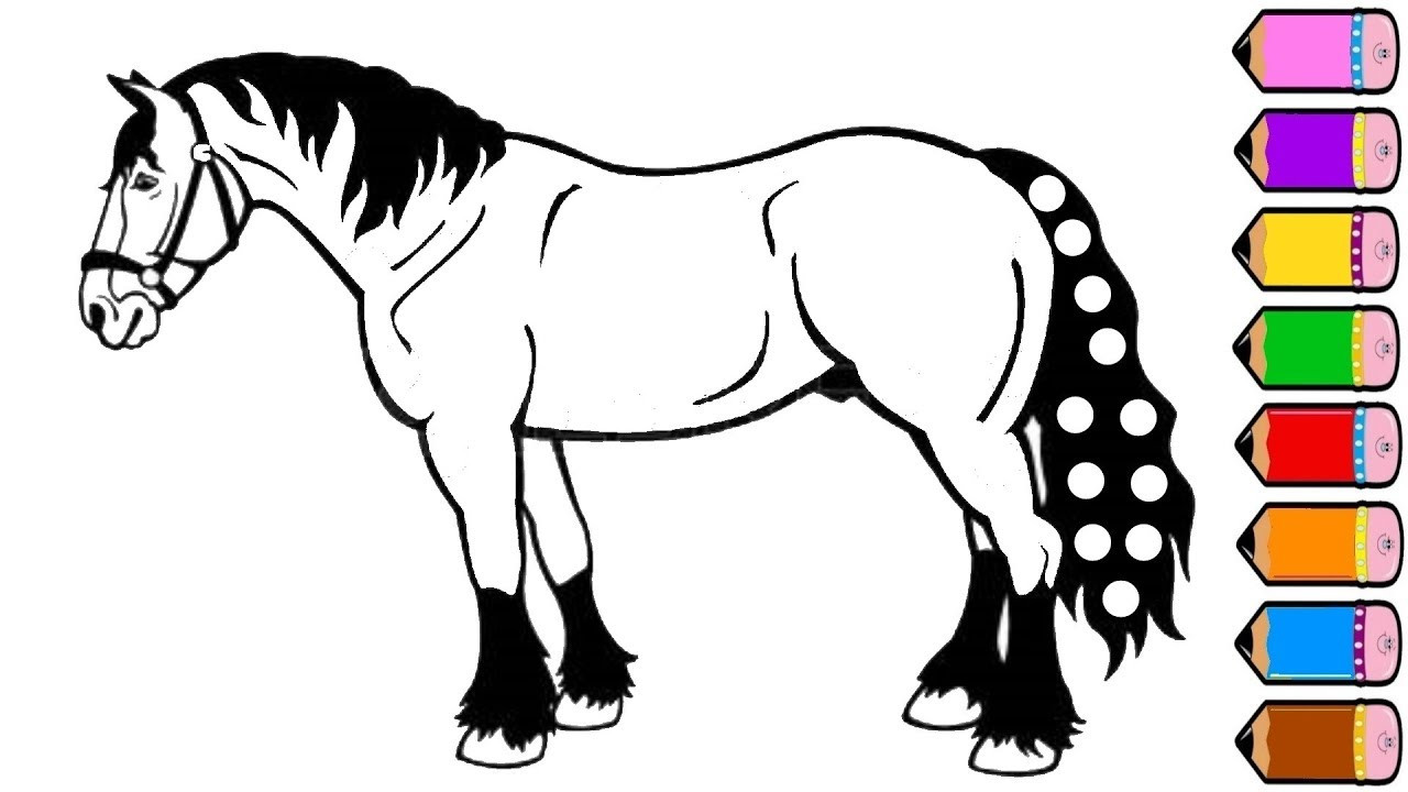Horse Coloring Pages For Kids
 Horse Coloring Pages Drawing for Kids Videos