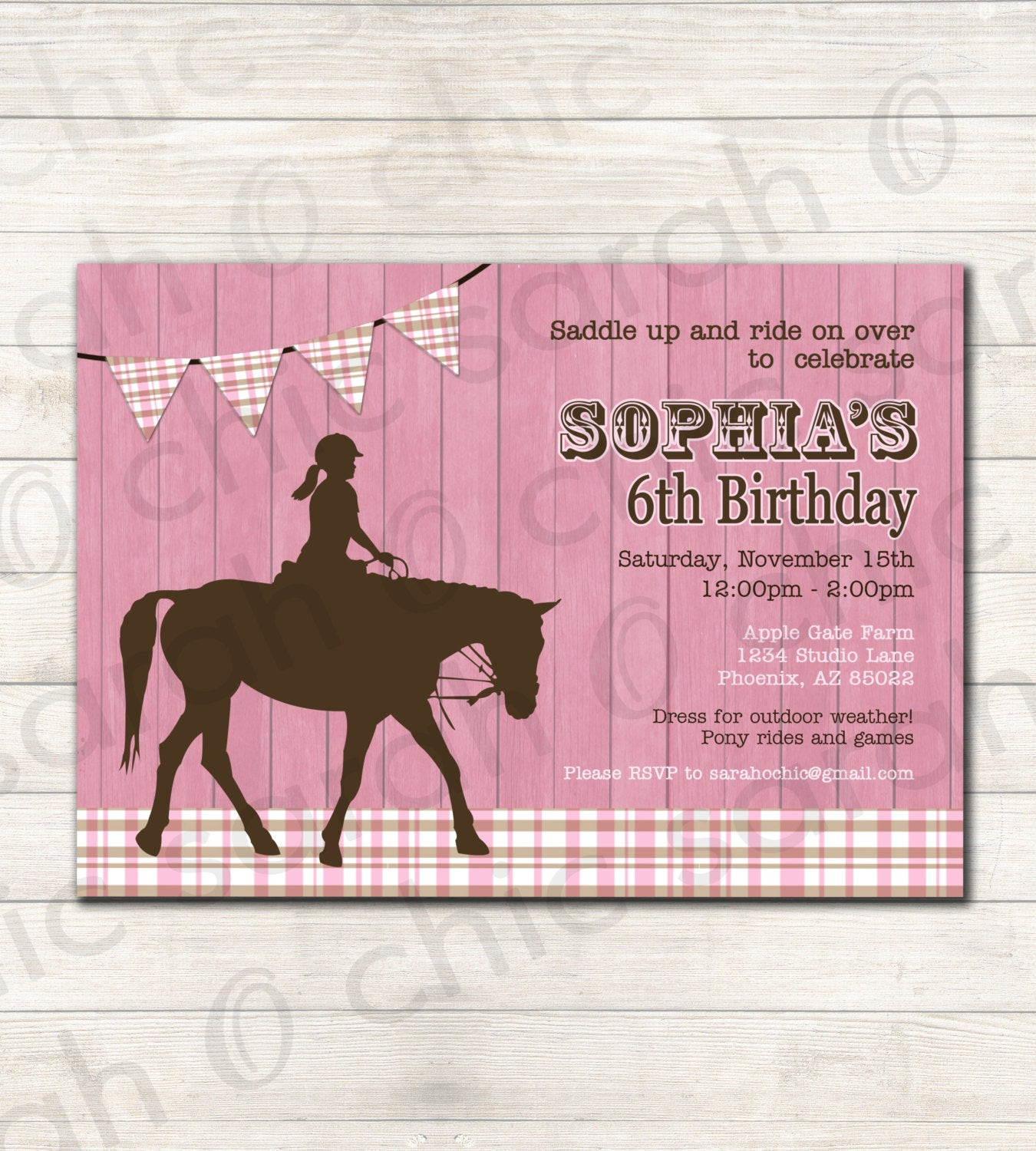Horse Invitations Birthday Party
 Horse Birthday Party Invitation PRINTABLE COLORS