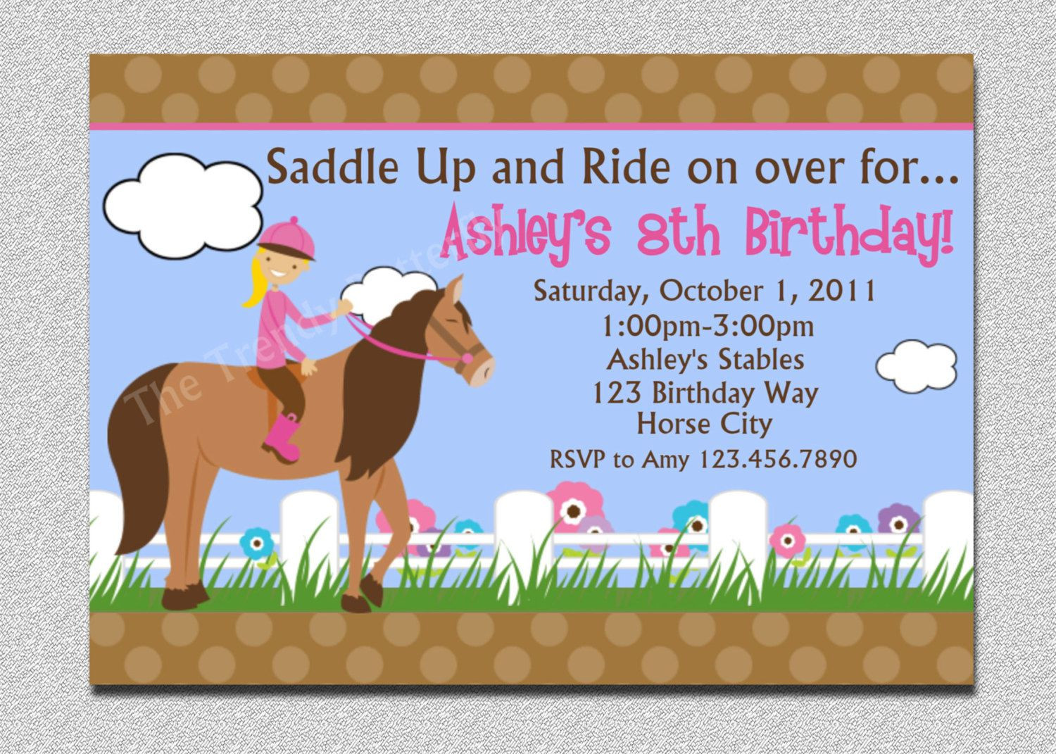 Horse Invitations Birthday Party
 Free printable horse birthday invitations printable