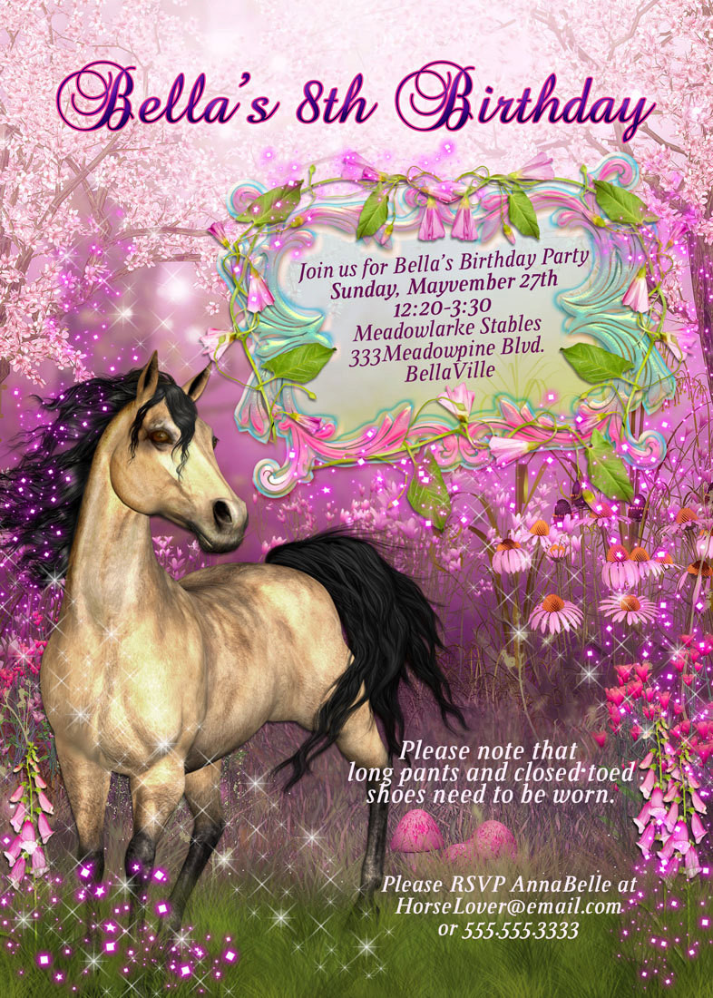 Horse Invitations Birthday Party
 Horse Birthday Party Invitation Horse Card Party