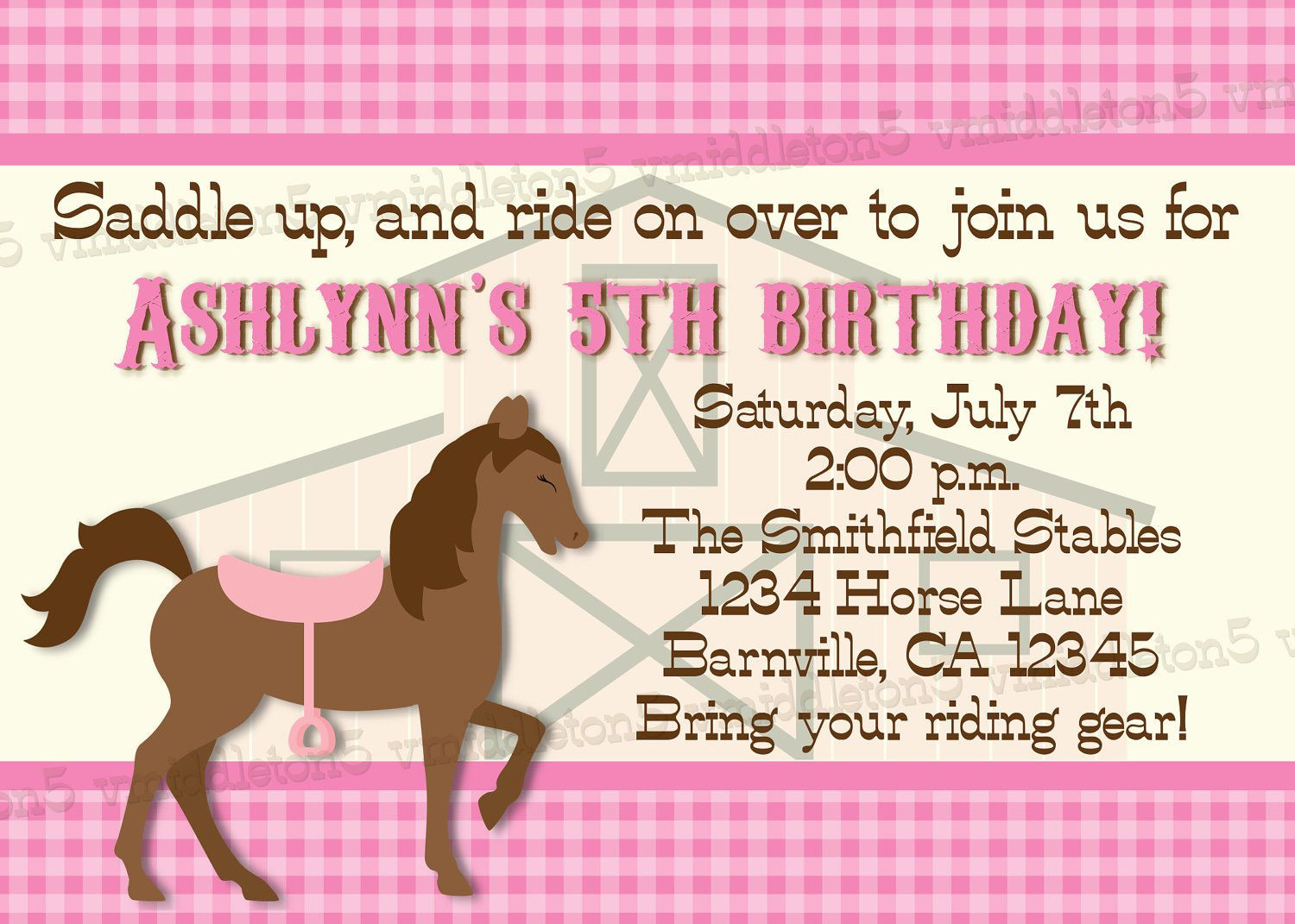 Horse Invitations Birthday Party
 birthday invitations Free printable horse birthday