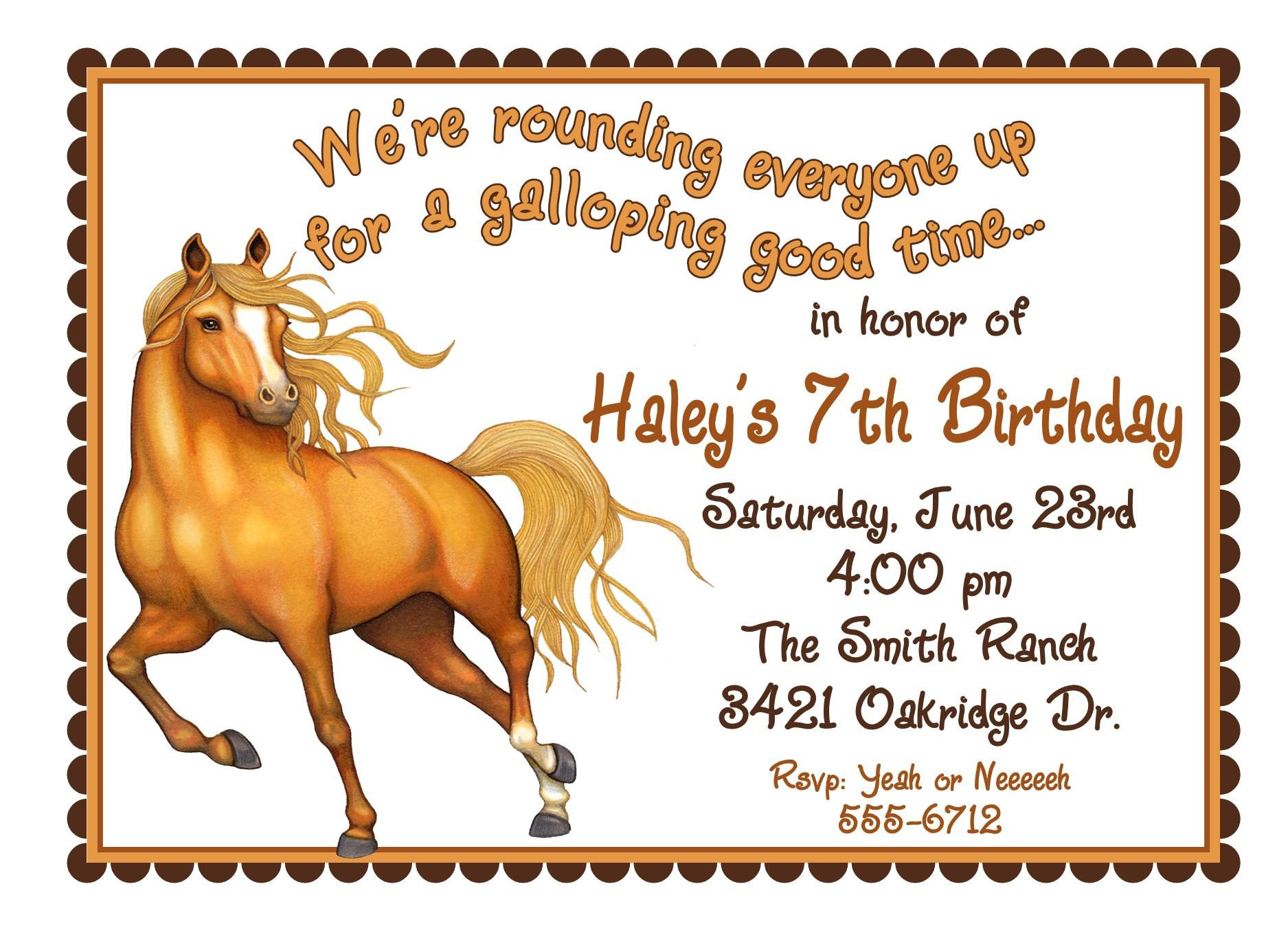Horse Invitations Birthday Party
 Personalized Birthday Invitations Horse by LittlebeaneBoutique
