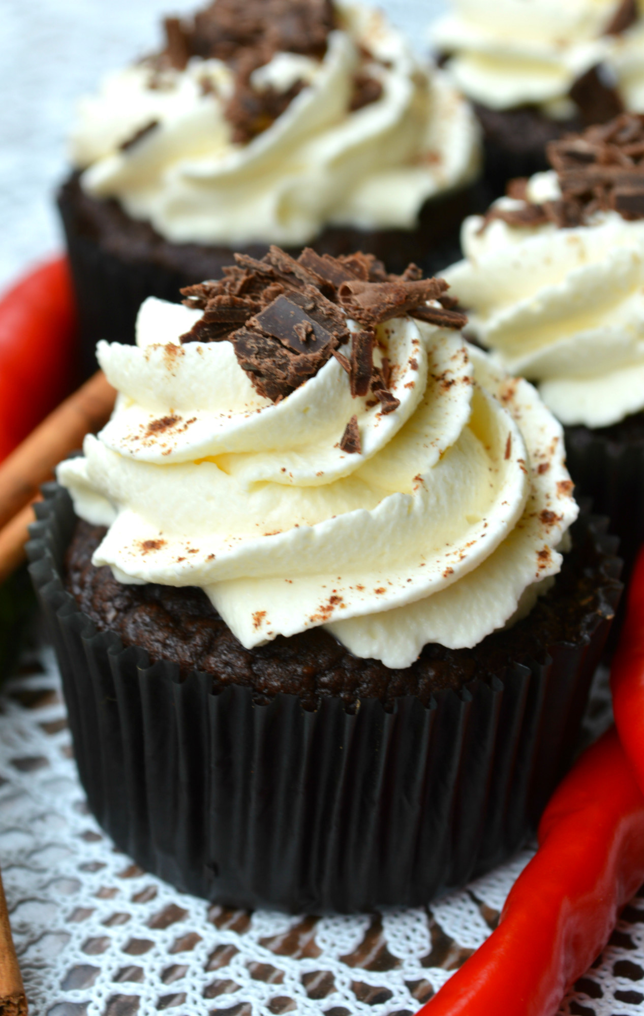 Hot Chocolate Cupcakes
 Mexican Hot Chocolate Cupcakes