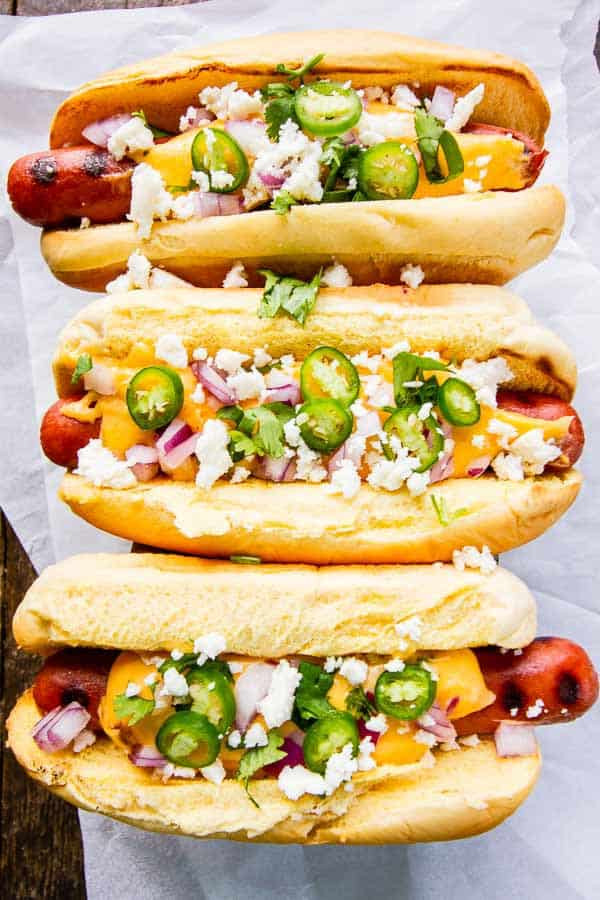 Hot Dogs Gourmet
 Cheesy Mexican Gourmet Hot Dogs • The Wicked Noodle