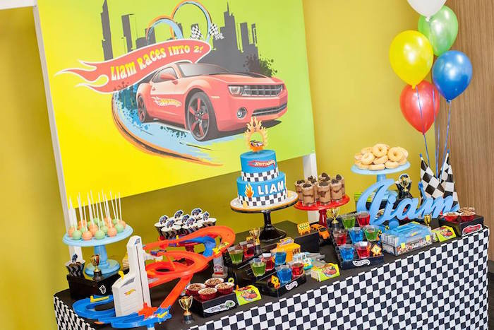 Hot Wheels Birthday Decorations
 Kara s Party Ideas Hot Wheels Car Birthday Party