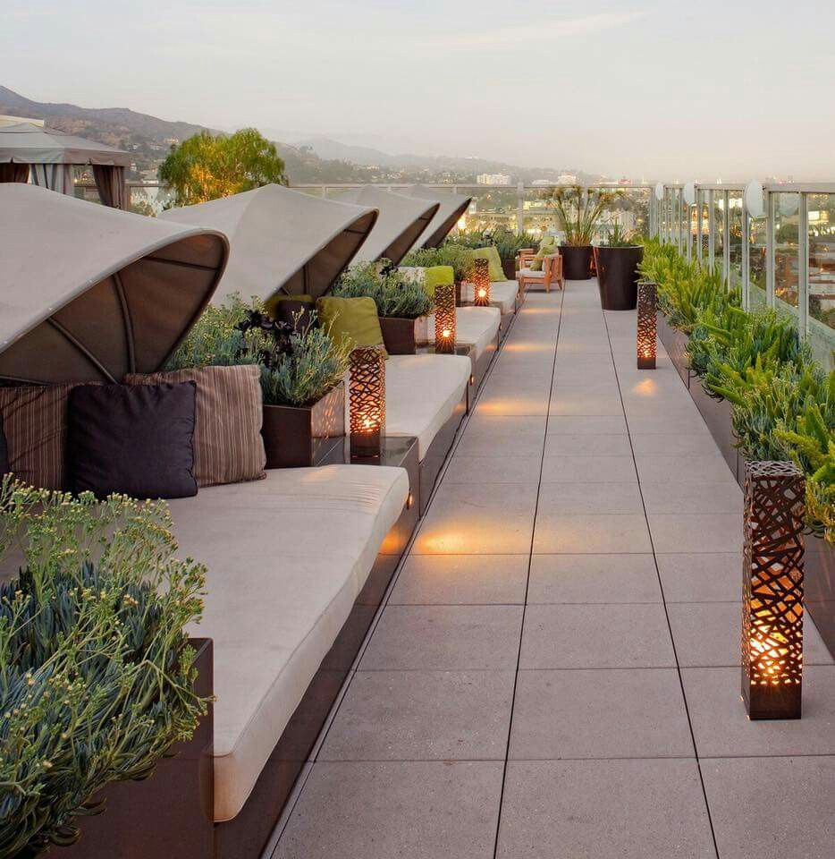 Hotel Terrace Landscape
 Roof top panoramic view sitting area