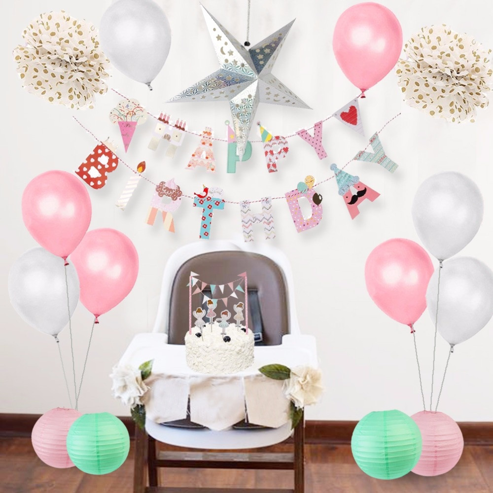 How To Decorate Birthday Party At Home
 Baby Girl Shower Decorations Lovely Happy Birthday