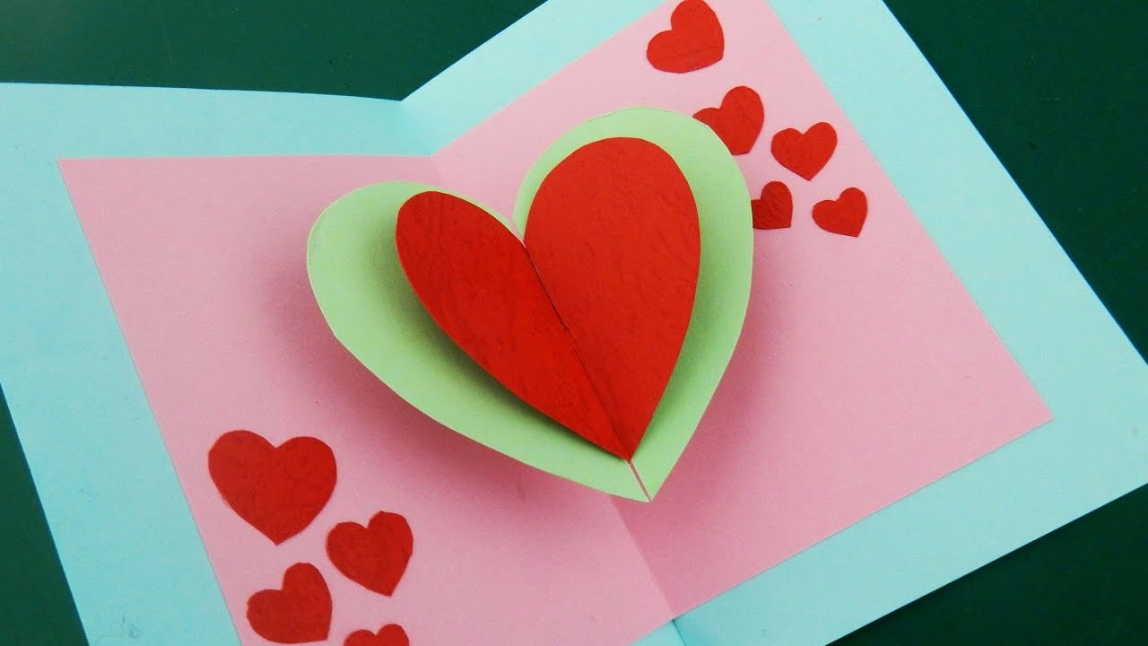 How To Make A Pop Up Birthday Card
 Pop up card floating heart how to make a mini greeting