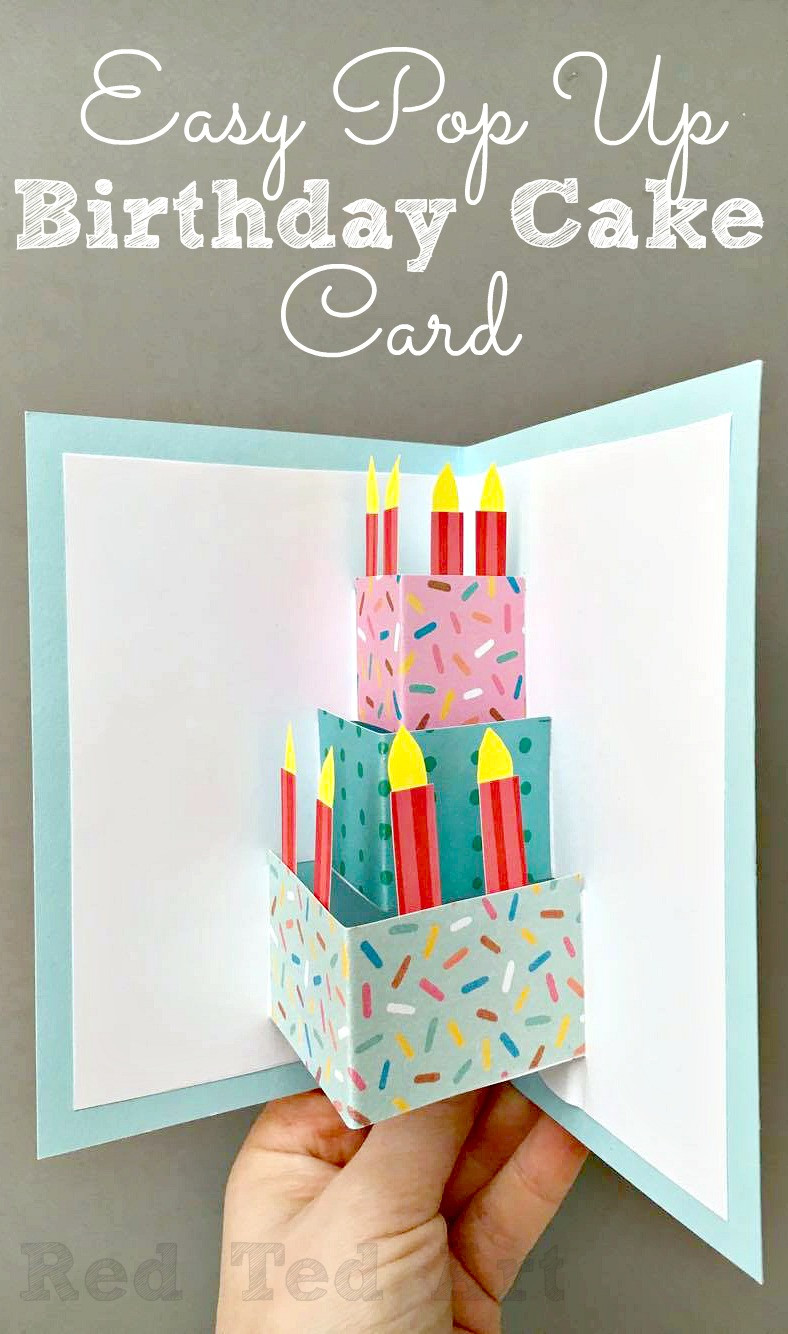 How To Make A Pop Up Birthday Card
 Easy Pop Up Birthday Card DIY Red Ted Art Make