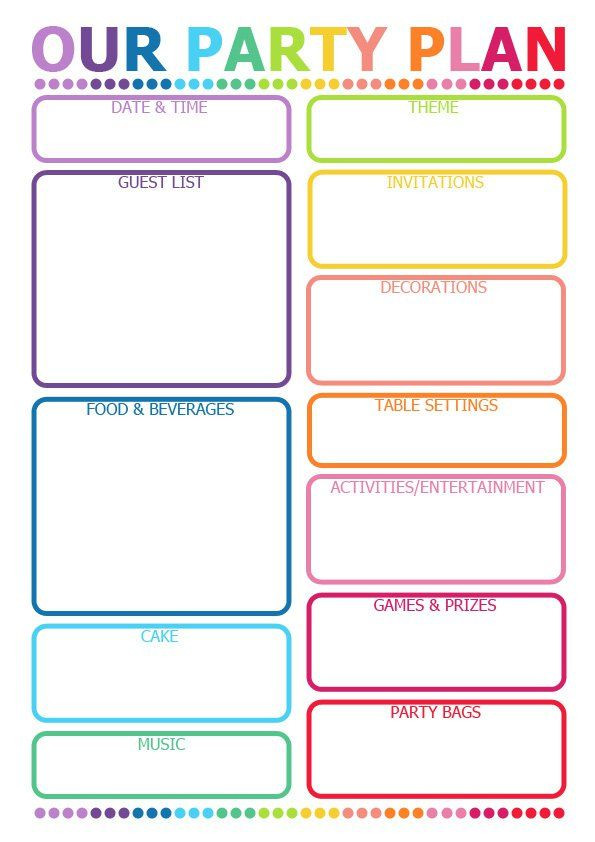 How To Plan A Kids Birthday Party
 How to Plan a Party Printable Planner