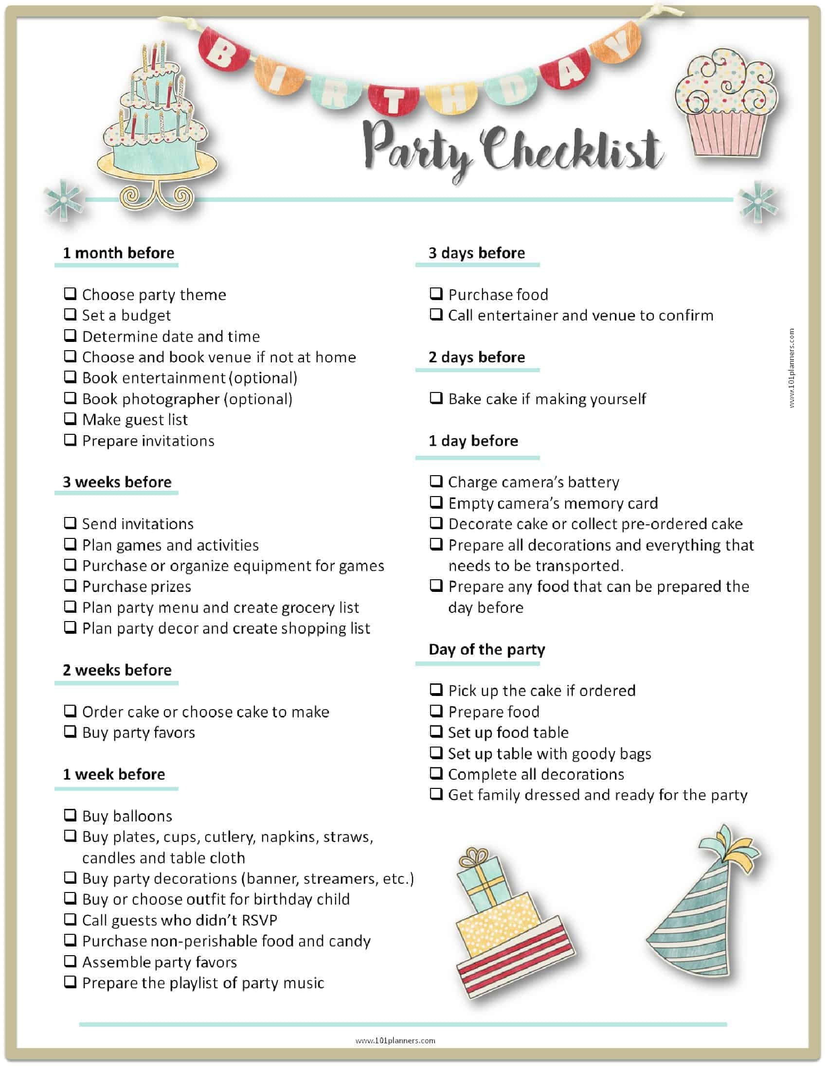 How To Plan A Kids Birthday Party
 Party Planning Template