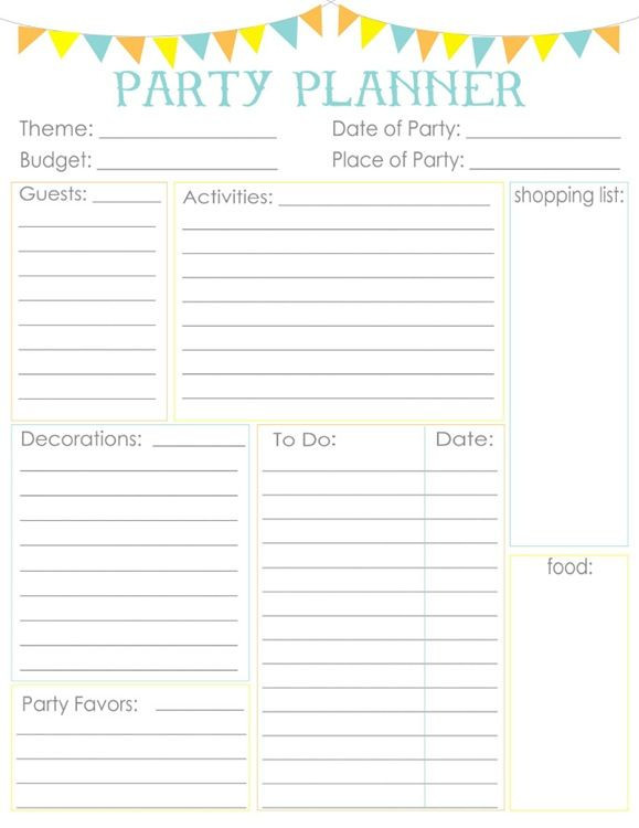 How To Plan A Kids Birthday Party
 Birthday Party Planner Printable Planner