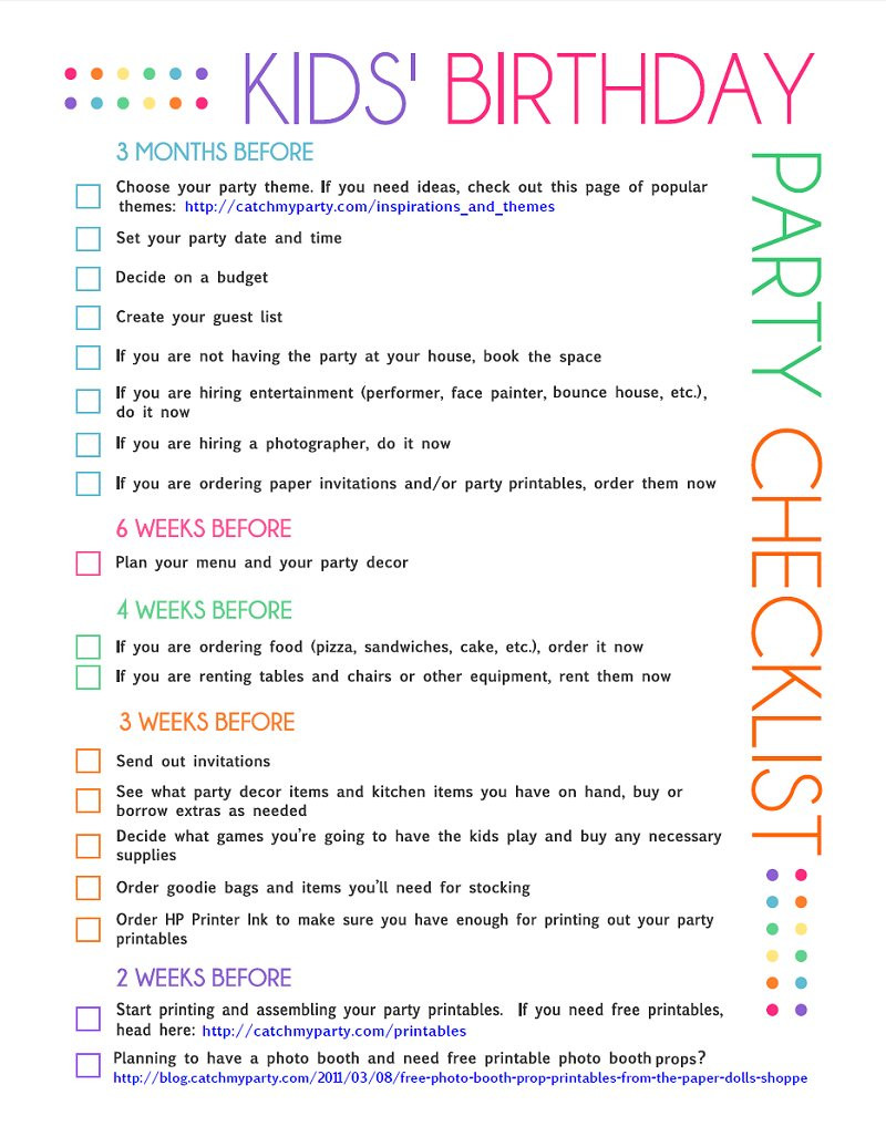 How To Plan A Kids Birthday Party
 FREE Printable Kids Party Planning Checklist