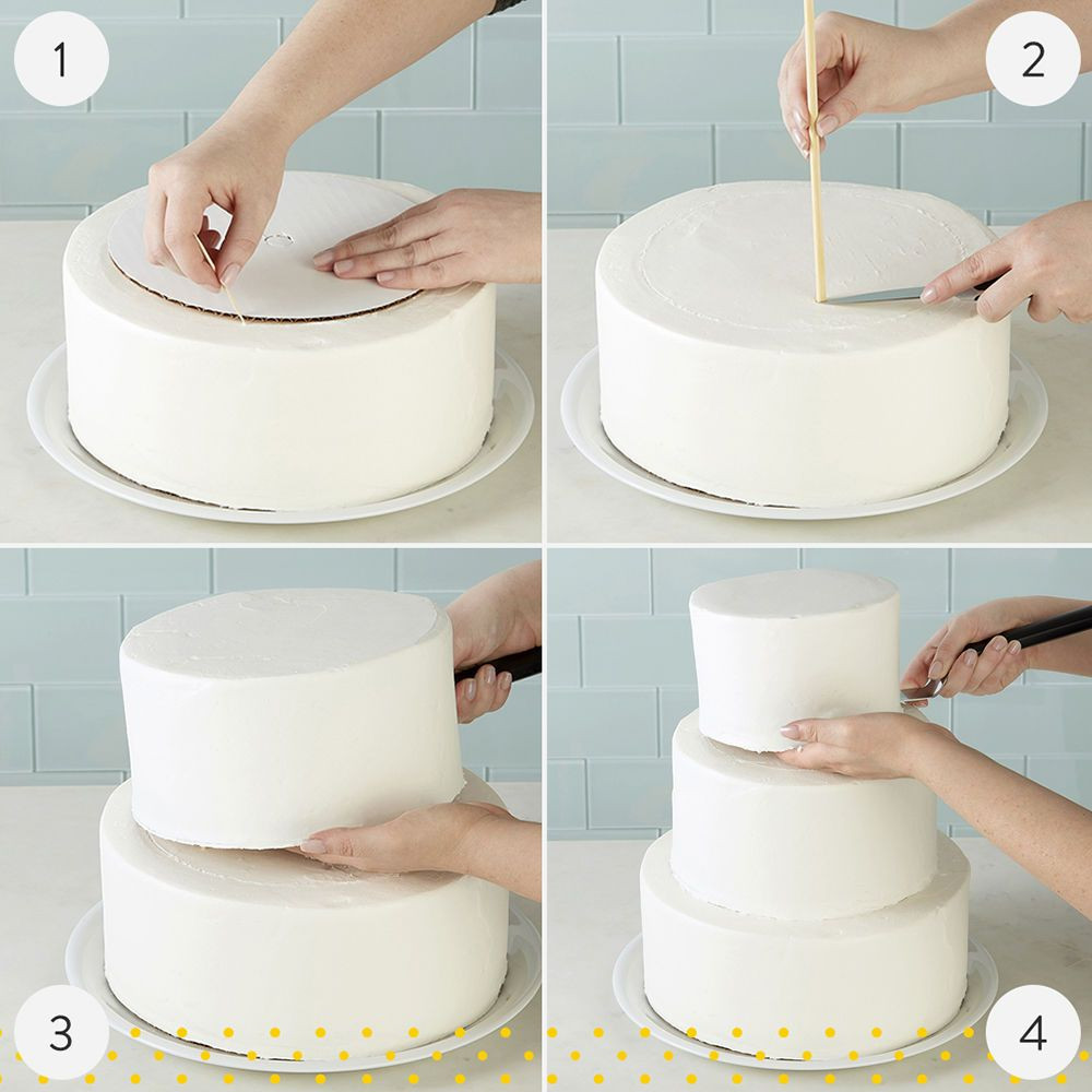 How To Stack A Wedding Cake
 Stacked Tiered Cake Construction Wilton in 2019