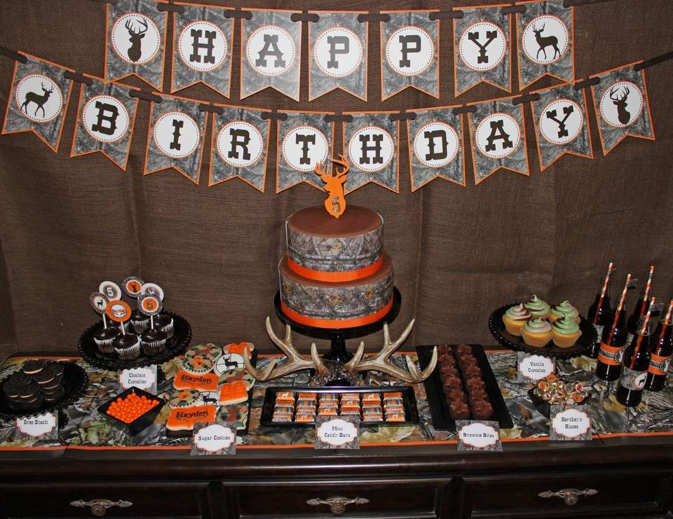 Hunting Birthday Party Supplies
 Camo deer Hunting Birthday "Hayden s Camo Birthday Party