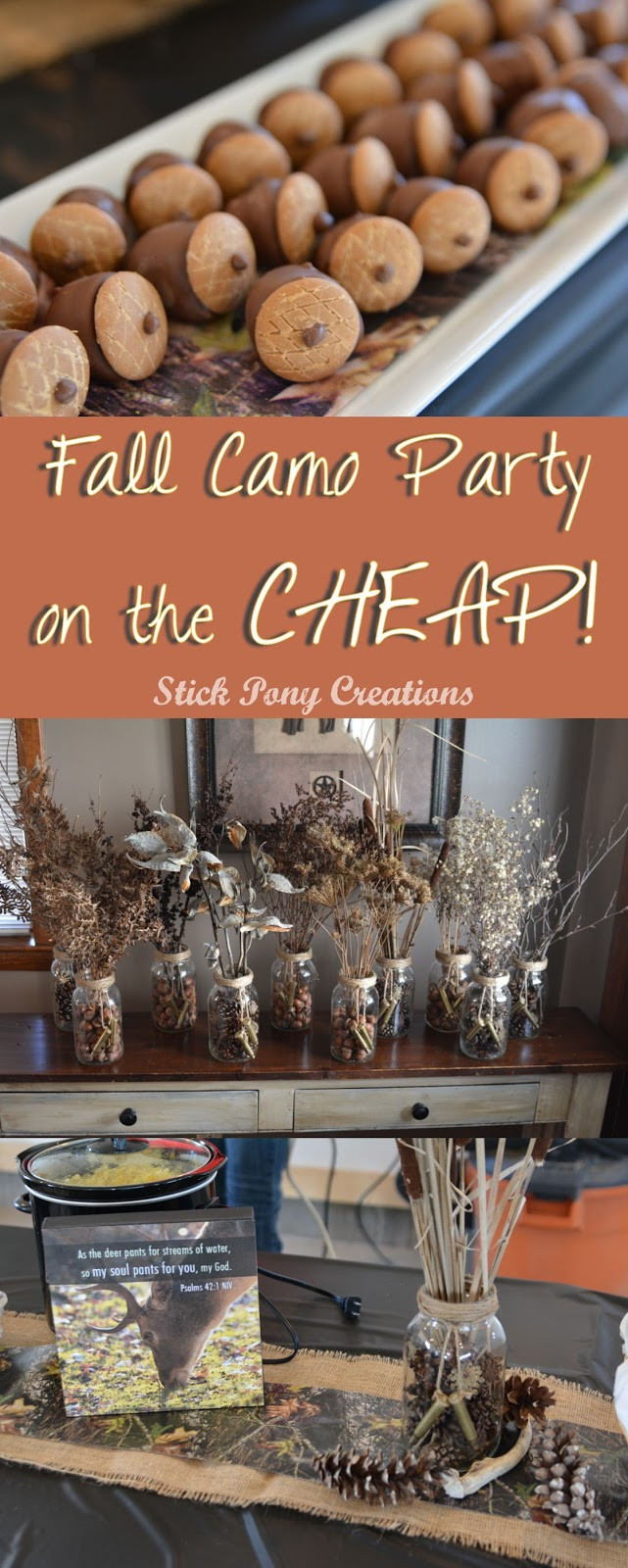 Hunting Birthday Party Supplies
 Stick Pony Creations Fall Camo Party on the CHEAP