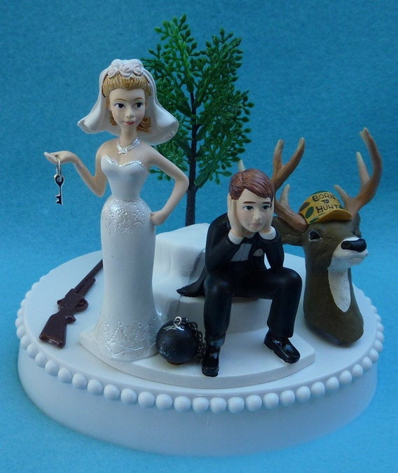 Hunting Themed Wedding Cake Toppers
 Wedding Cake Topper Deer Hunting Rifle Hunter Themed by WedSet