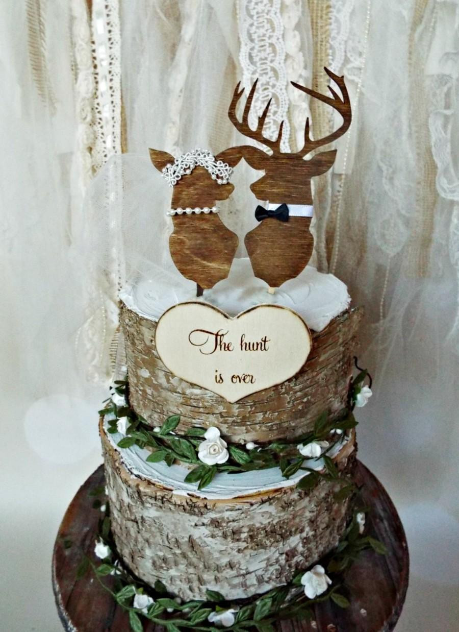 Hunting Themed Wedding Cake Toppers
 Deer Wedding Buck And Doe Wedding Cake Topper Deer Lover