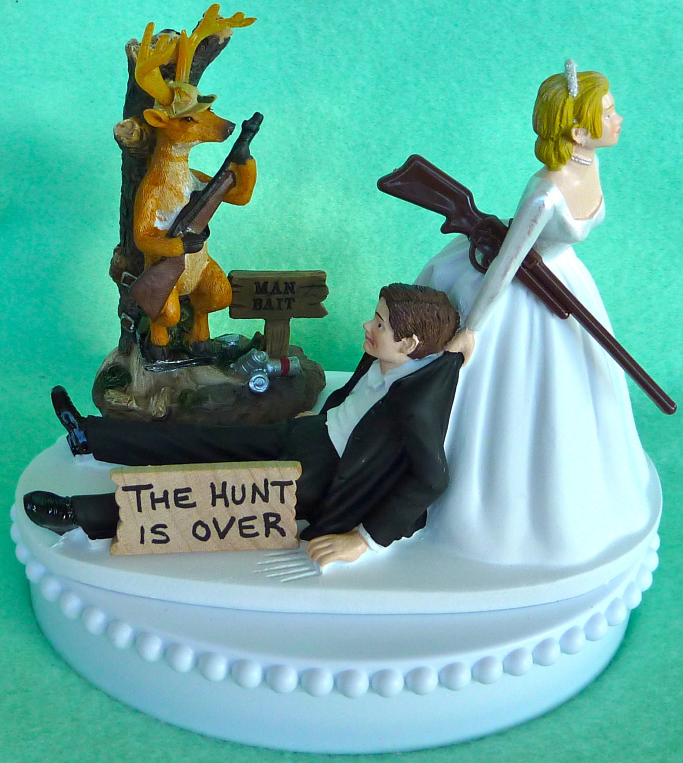 Hunting Themed Wedding Cake Toppers
 Wedding Cake Topper Deer Hunting Man Bait Themed w Bridal