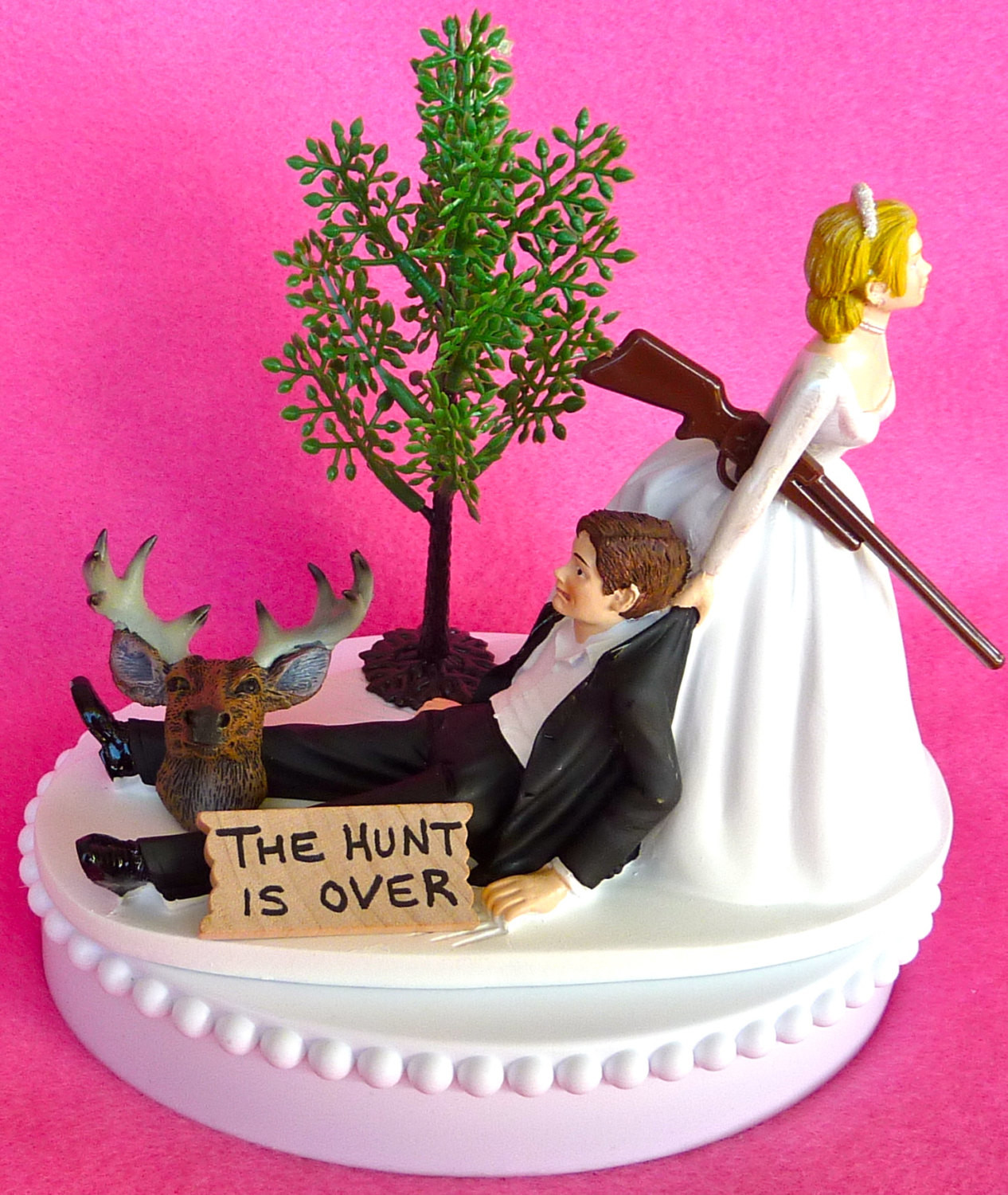 Hunting Themed Wedding Cake Toppers
 Wedding Cake Topper The Hunt Is Over Deer Hunting Themed w